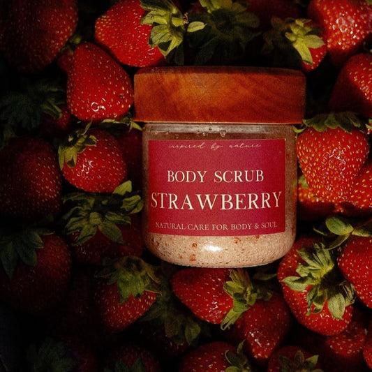 Gommage pour le corps naturel "Strawberry" - Fraise - body scrub - exfoliant pour le corps - exfoliant