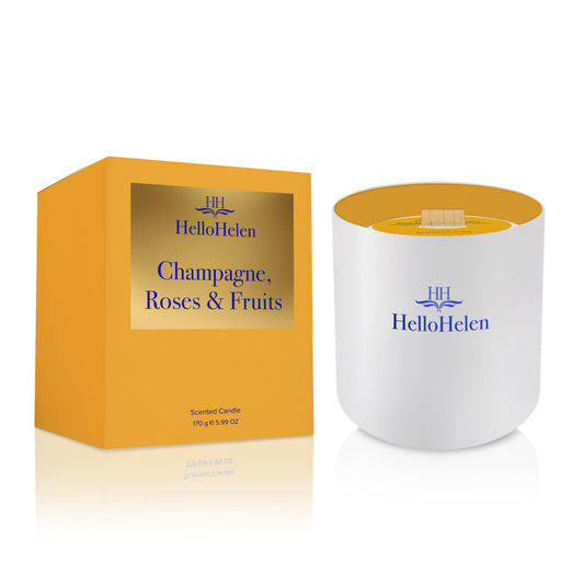 Bougie de massage "Champagne, Roses et Fruits" HelloHelen