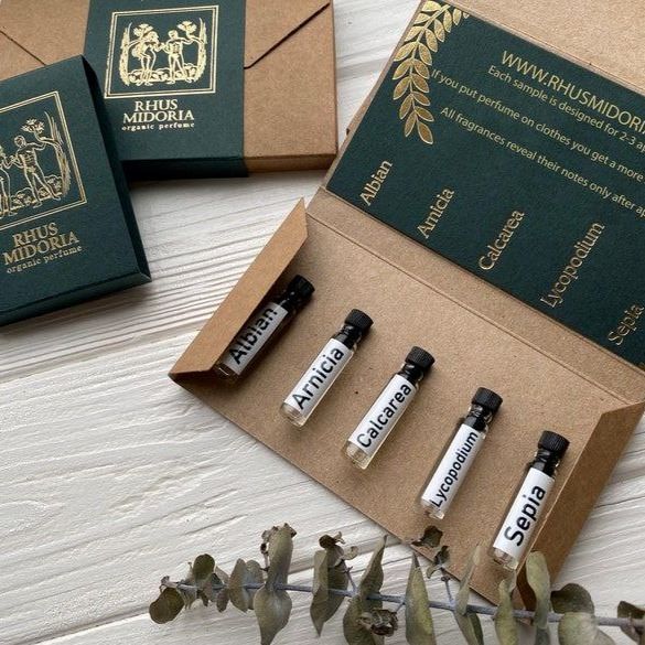 5 Echantillons de parfum bio pour femme - Floraux et Fruités - Rhus Midoria - 3