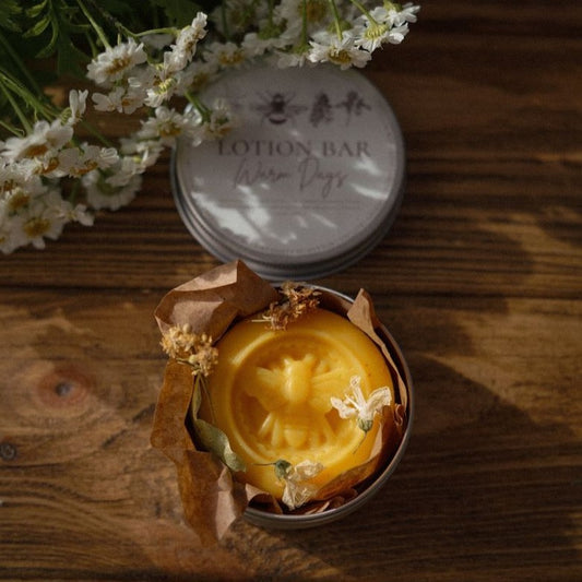 Lotion solide pour le corps à base de cire d'abeille "Warm Days" - lotion corporelle - naturel - organique - lotion hydratante