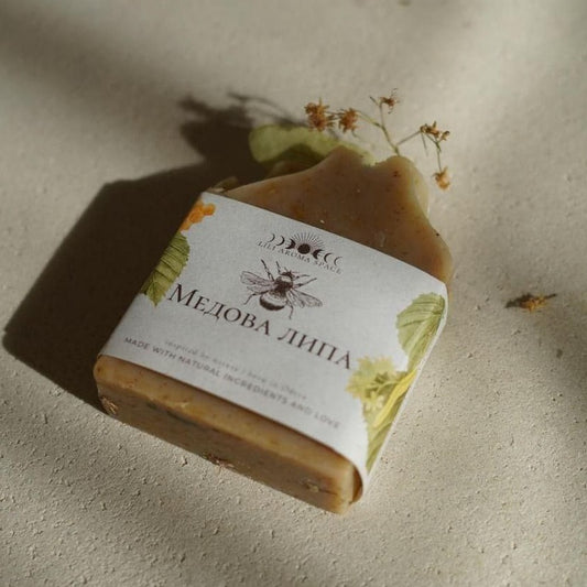 Savon artisanal naturel "Tilleul à miel" fait à la main - savon organique - soap natural - savon artisanal - savon biologique - seife natürlich - handgemachte seife