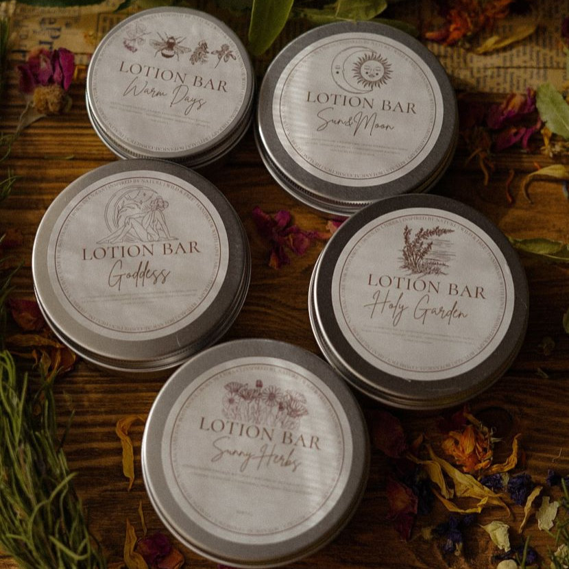 Lotion solide pour le corps à base de cire d'abeille "Sun & Moon" - lotion corporelle - naturel - organique - lotion hydratante